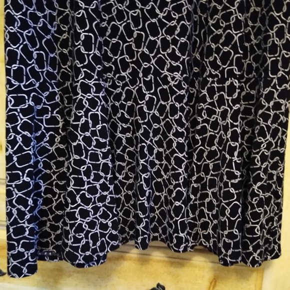 Evan-Picone Black & White Print Dress - Picture 8 of 12